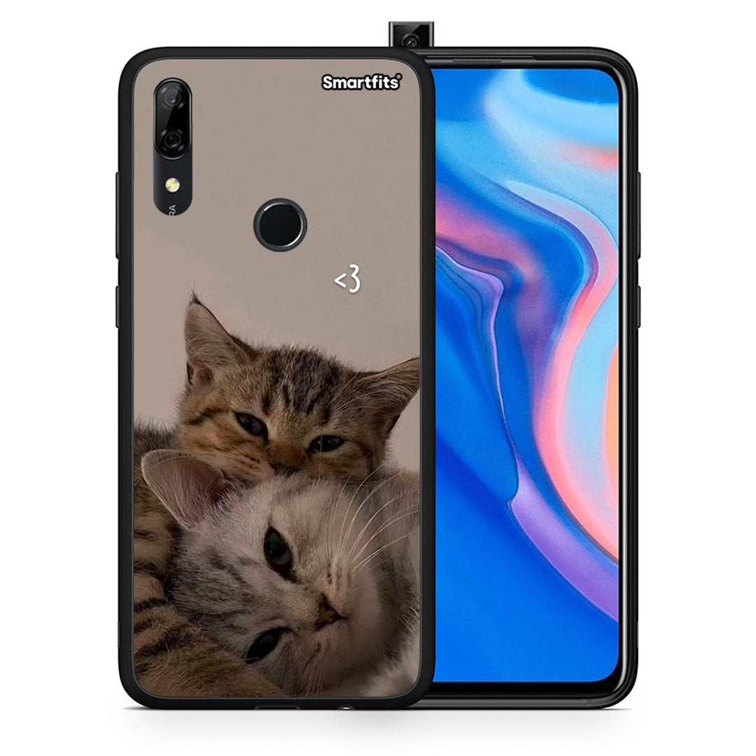 Θήκη Huawei P Smart Z Cats In Love από τη Smartfits με σχέδιο στο πίσω μέρος και μαύρο περίβλημα | Huawei P Smart Z Cats In Love case with colorful back and black bezels