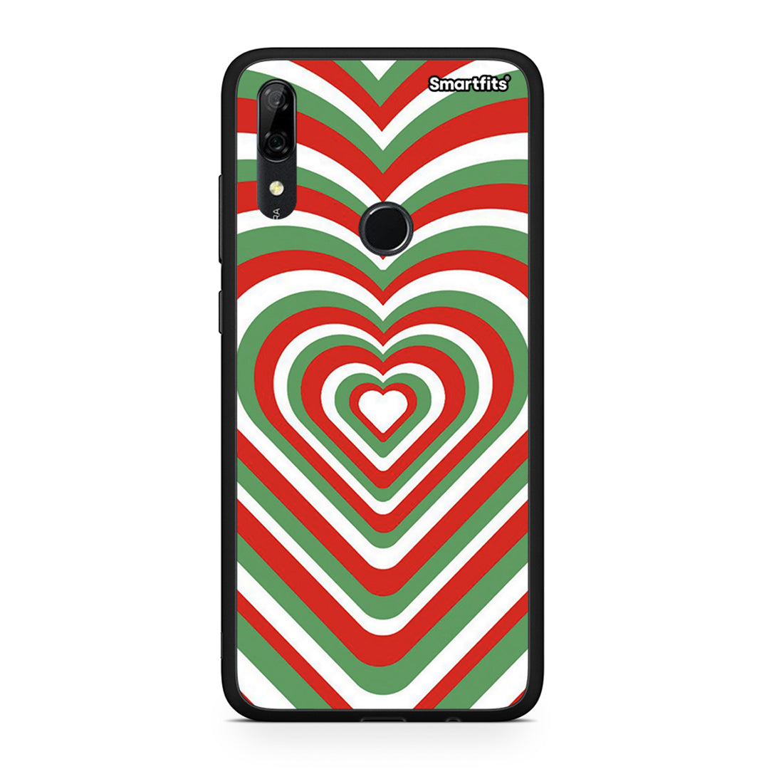 Huawei P Smart Z Christmas Hearts θήκη από τη Smartfits με σχέδιο στο πίσω μέρος και μαύρο περίβλημα | Smartphone case with colorful back and black bezels by Smartfits