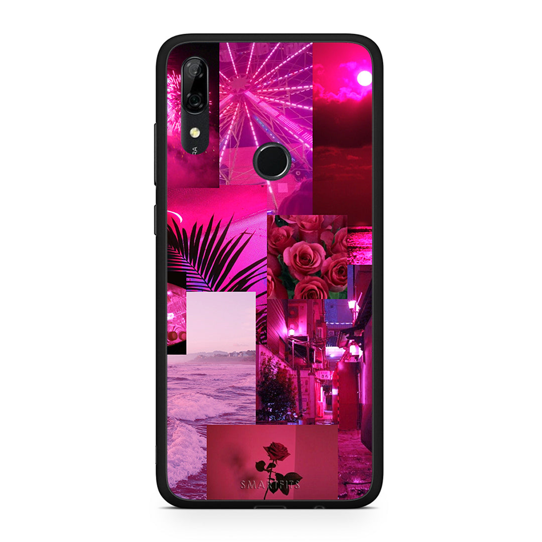 Huawei P Smart Z Collage Red Roses Θήκη Αγίου Βαλεντίνου από τη Smartfits με σχέδιο στο πίσω μέρος και μαύρο περίβλημα | Smartphone case with colorful back and black bezels by Smartfits