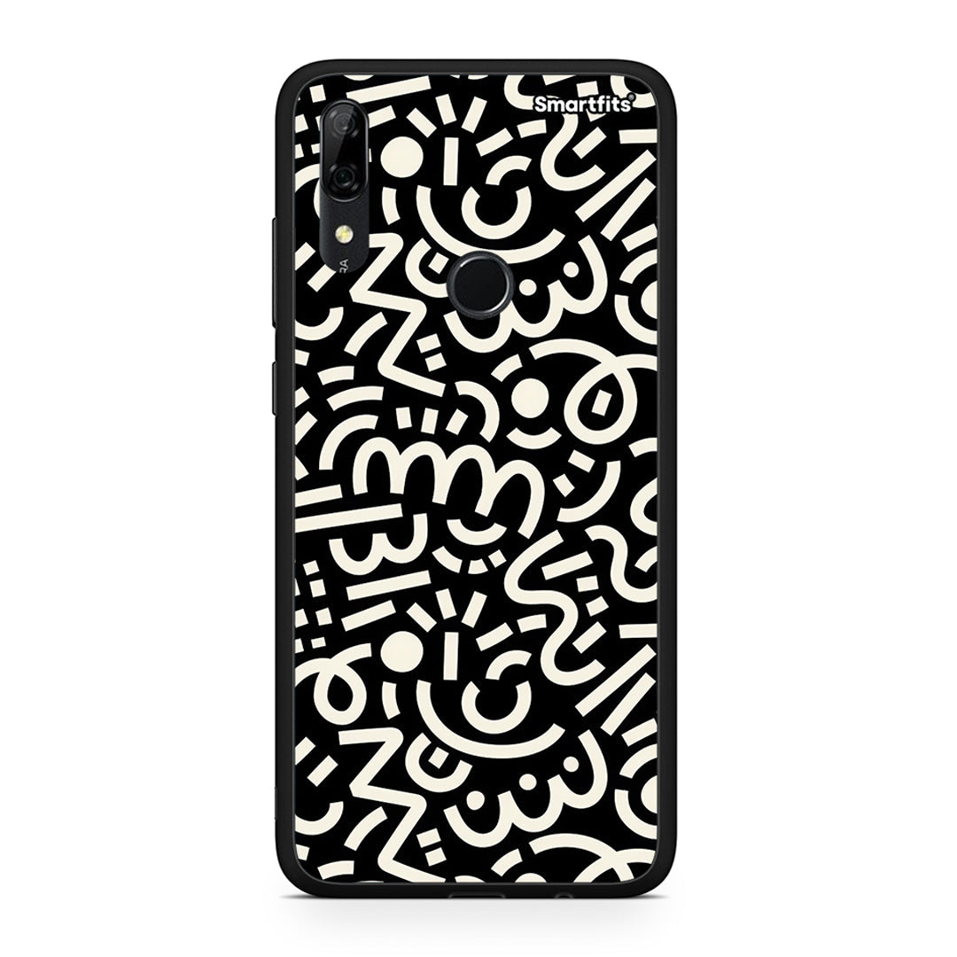 Huawei P Smart Z Doodle Art Θήκη από τη Smartfits με σχέδιο στο πίσω μέρος και μαύρο περίβλημα | Smartphone case with colorful back and black bezels by Smartfits