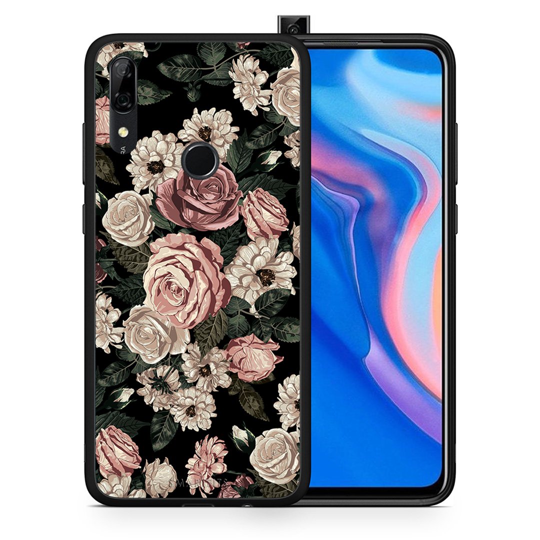 Θήκη Huawei P Smart Z Wild Roses Flower από τη Smartfits με σχέδιο στο πίσω μέρος και μαύρο περίβλημα | Huawei P Smart Z Wild Roses Flower case with colorful back and black bezels