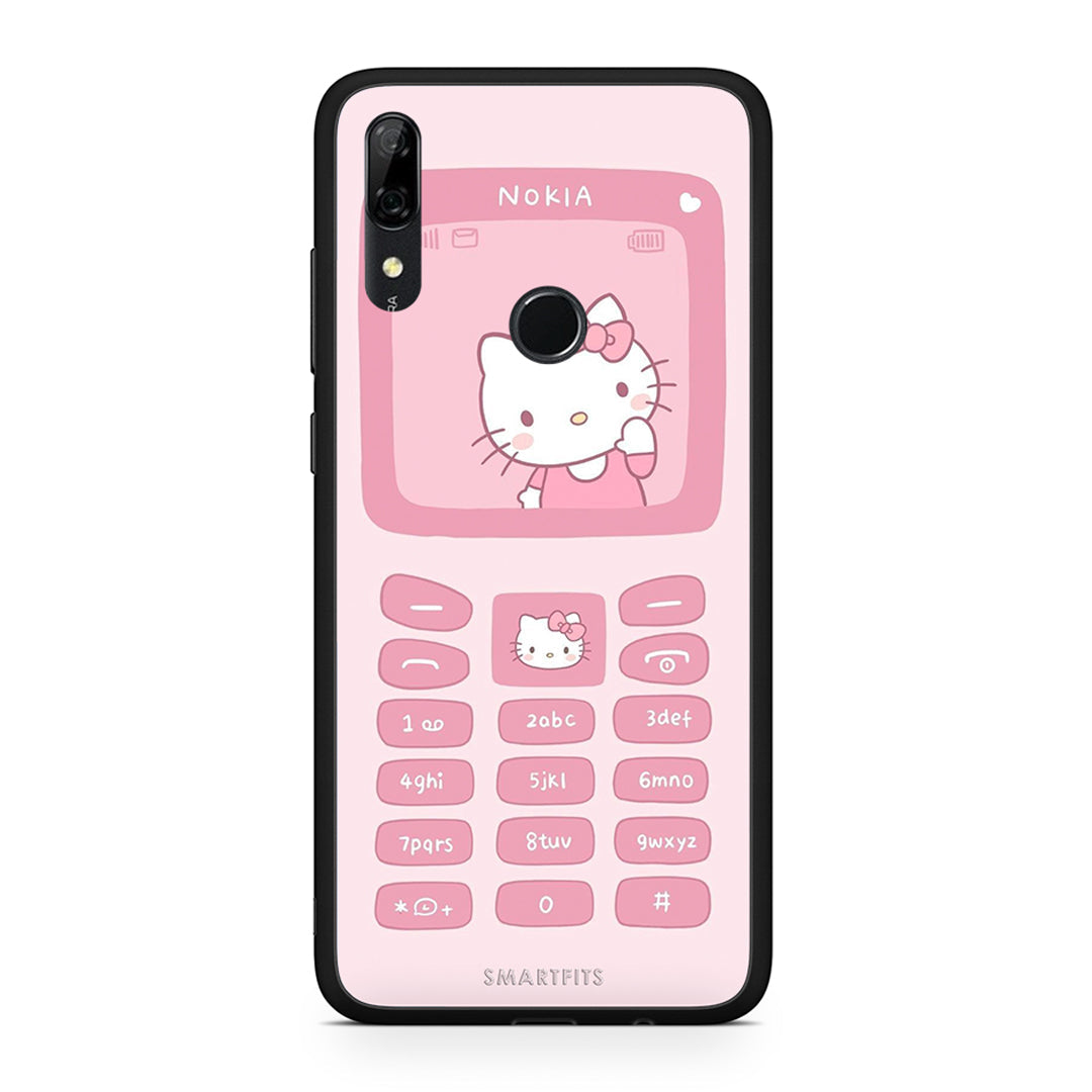 Huawei P Smart Z Hello Kitten Θήκη Αγίου Βαλεντίνου από τη Smartfits με σχέδιο στο πίσω μέρος και μαύρο περίβλημα | Smartphone case with colorful back and black bezels by Smartfits