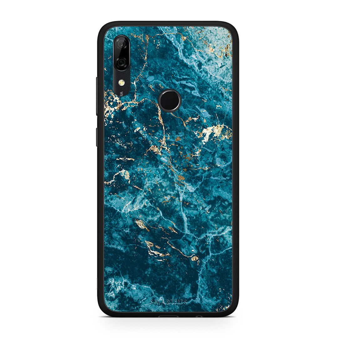 Huawei P Smart Z Marble Blue θήκη από τη Smartfits με σχέδιο στο πίσω μέρος και μαύρο περίβλημα | Smartphone case with colorful back and black bezels by Smartfits