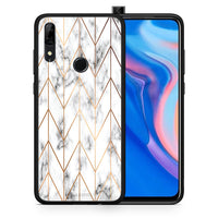 Thumbnail for Θήκη Huawei P Smart Z Gold Geometric Marble από τη Smartfits με σχέδιο στο πίσω μέρος και μαύρο περίβλημα | Huawei P Smart Z Gold Geometric Marble case with colorful back and black bezels