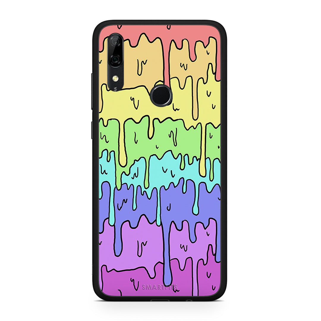 Huawei P Smart Z Melting Rainbow θήκη από τη Smartfits με σχέδιο στο πίσω μέρος και μαύρο περίβλημα | Smartphone case with colorful back and black bezels by Smartfits