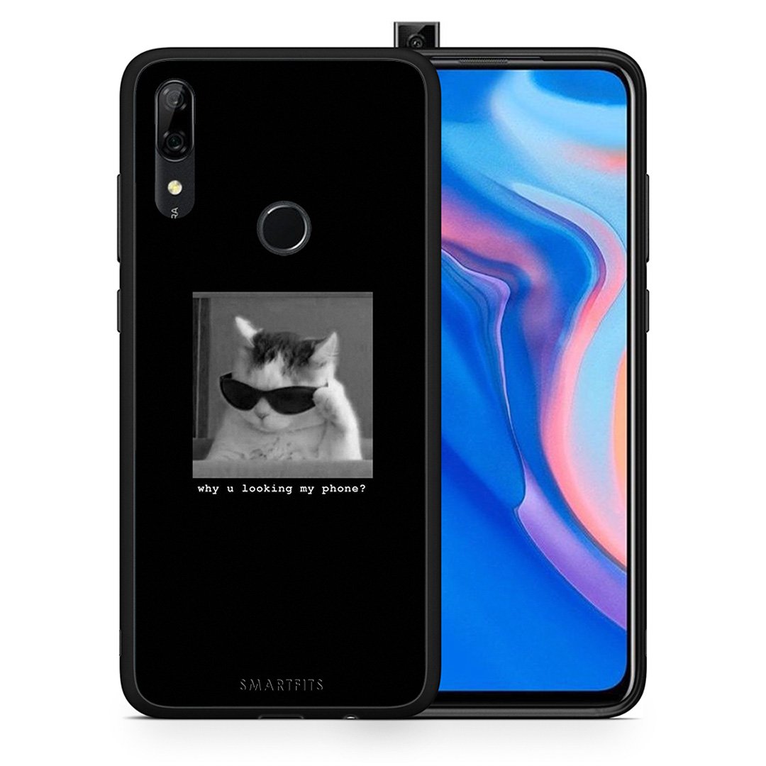Θήκη Huawei P Smart Z Meme Cat από τη Smartfits με σχέδιο στο πίσω μέρος και μαύρο περίβλημα | Huawei P Smart Z Meme Cat case with colorful back and black bezels