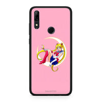 Thumbnail for Huawei P Smart Z Moon Girl θήκη από τη Smartfits με σχέδιο στο πίσω μέρος και μαύρο περίβλημα | Smartphone case with colorful back and black bezels by Smartfits