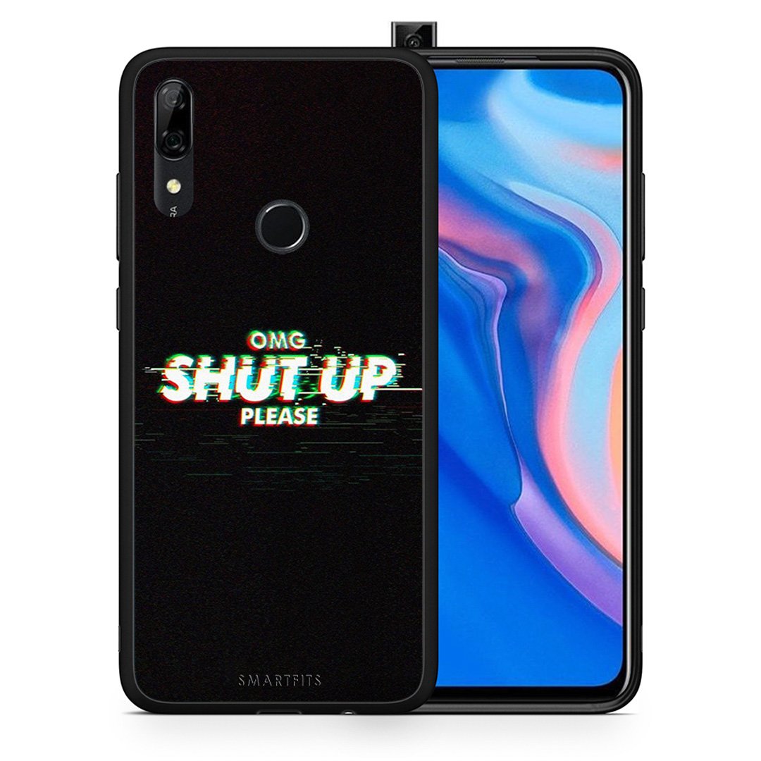 Θήκη Huawei P Smart Z OMG ShutUp από τη Smartfits με σχέδιο στο πίσω μέρος και μαύρο περίβλημα | Huawei P Smart Z OMG ShutUp case with colorful back and black bezels