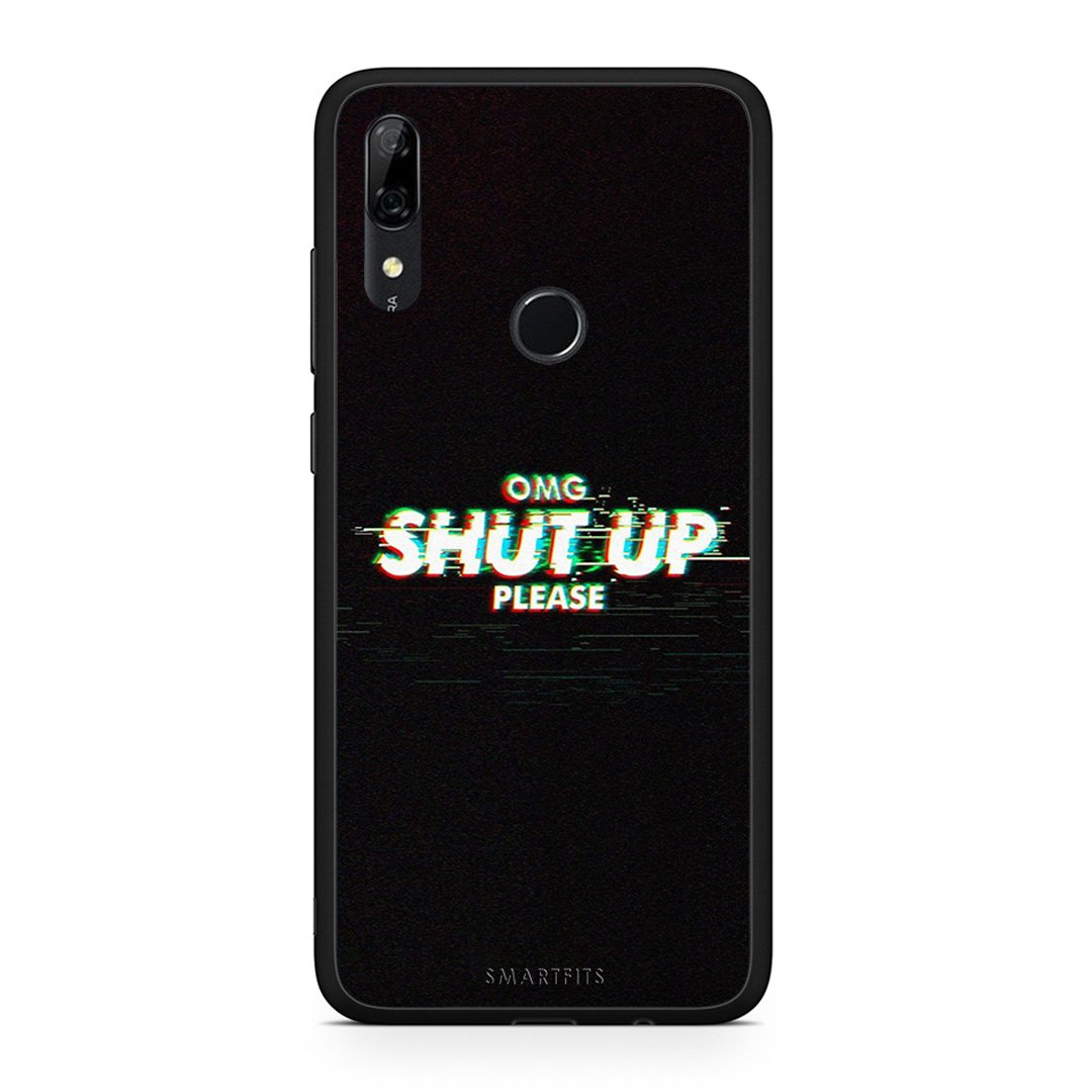 Huawei P Smart Z OMG ShutUp θήκη από τη Smartfits με σχέδιο στο πίσω μέρος και μαύρο περίβλημα | Smartphone case with colorful back and black bezels by Smartfits