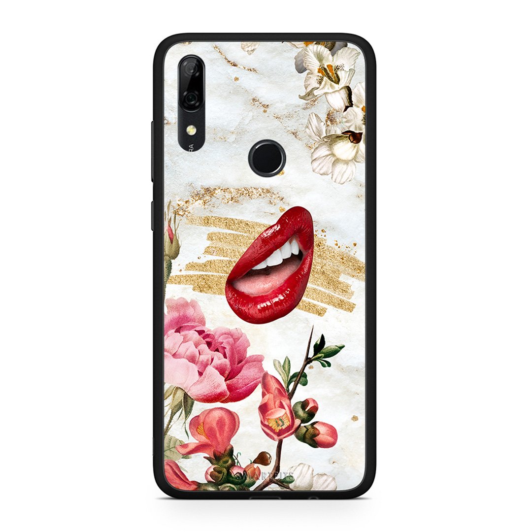 Huawei P Smart Z Red Lips θήκη από τη Smartfits με σχέδιο στο πίσω μέρος και μαύρο περίβλημα | Smartphone case with colorful back and black bezels by Smartfits