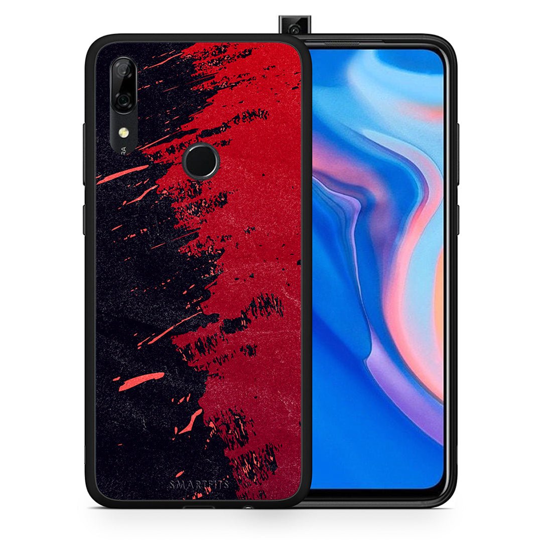 Θήκη Αγίου Βαλεντίνου Huawei P Smart Z Red Paint από τη Smartfits με σχέδιο στο πίσω μέρος και μαύρο περίβλημα | Huawei P Smart Z Red Paint case with colorful back and black bezels