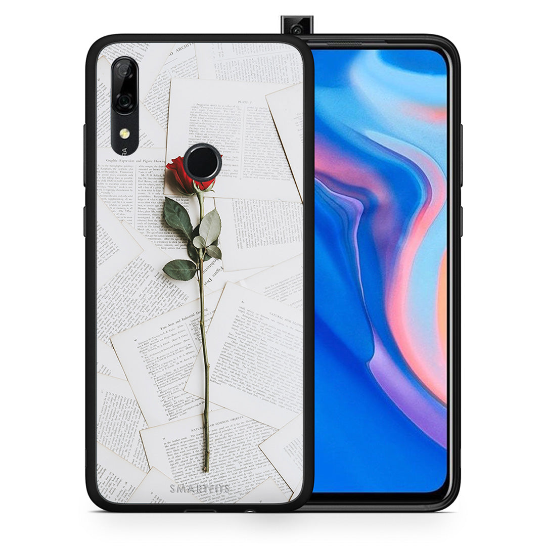 Θήκη Huawei P Smart Z Red Rose από τη Smartfits με σχέδιο στο πίσω μέρος και μαύρο περίβλημα | Huawei P Smart Z Red Rose case with colorful back and black bezels