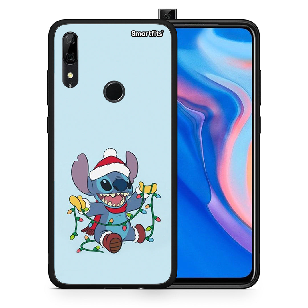 Θήκη Huawei P Smart Z Santa Stich από τη Smartfits με σχέδιο στο πίσω μέρος και μαύρο περίβλημα | Huawei P Smart Z Santa Stich case with colorful back and black bezels