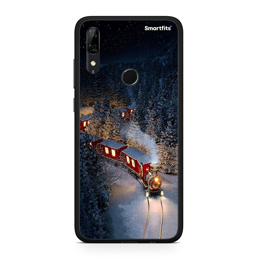 Huawei P Smart Z Xmas Train θήκη από τη Smartfits με σχέδιο στο πίσω μέρος και μαύρο περίβλημα | Smartphone case with colorful back and black bezels by Smartfits