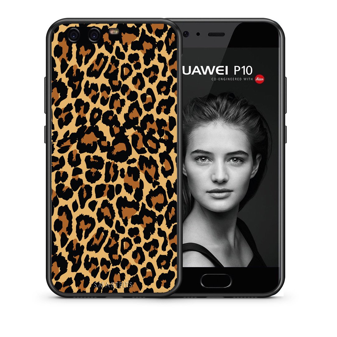 Θήκη Huawei P10 Leopard Animal από τη Smartfits με σχέδιο στο πίσω μέρος και μαύρο περίβλημα | Huawei P10 Leopard Animal case with colorful back and black bezels
