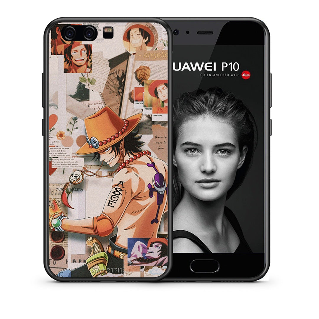 Θήκη Huawei P10 Lite Anime Collage από τη Smartfits με σχέδιο στο πίσω μέρος και μαύρο περίβλημα | Huawei P10 Lite Anime Collage case with colorful back and black bezels