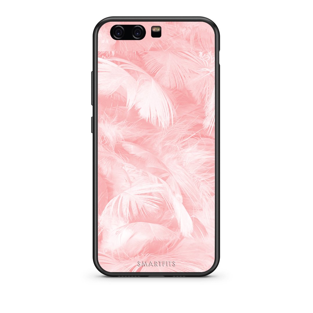 33 - huawei p10 Pink Feather Boho case, cover, bumper