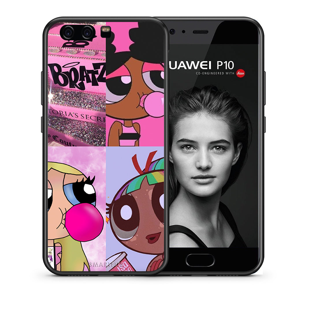 Θήκη Αγίου Βαλεντίνου Huawei P10 Lite Bubble Girls από τη Smartfits με σχέδιο στο πίσω μέρος και μαύρο περίβλημα | Huawei P10 Lite Bubble Girls case with colorful back and black bezels