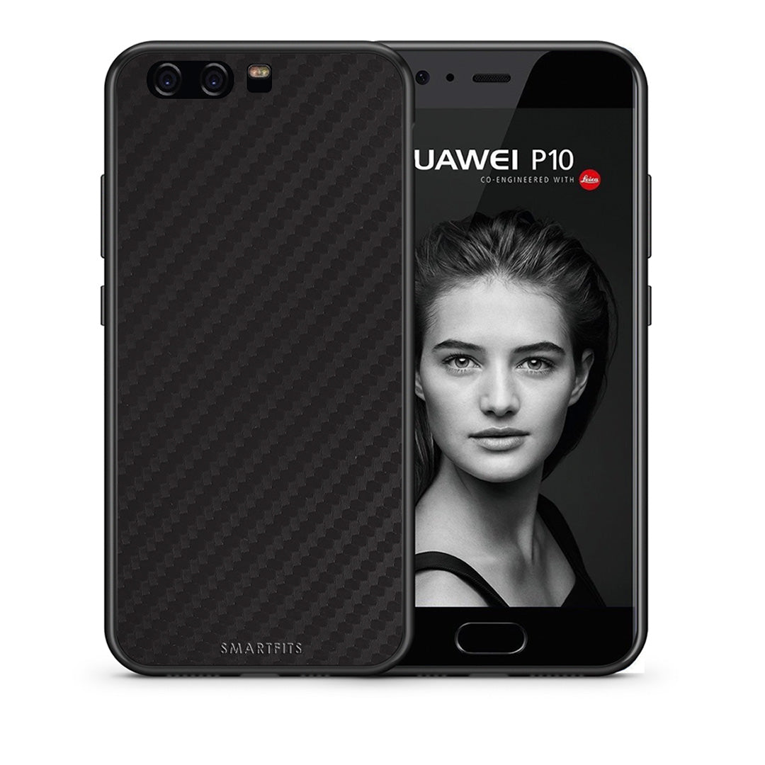 Θήκη Huawei P10 Carbon Black από τη Smartfits με σχέδιο στο πίσω μέρος και μαύρο περίβλημα | Huawei P10 Carbon Black case with colorful back and black bezels