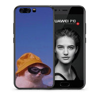 Thumbnail for Θήκη Huawei P10 Cat Diva από τη Smartfits με σχέδιο στο πίσω μέρος και μαύρο περίβλημα | Huawei P10 Cat Diva case with colorful back and black bezels