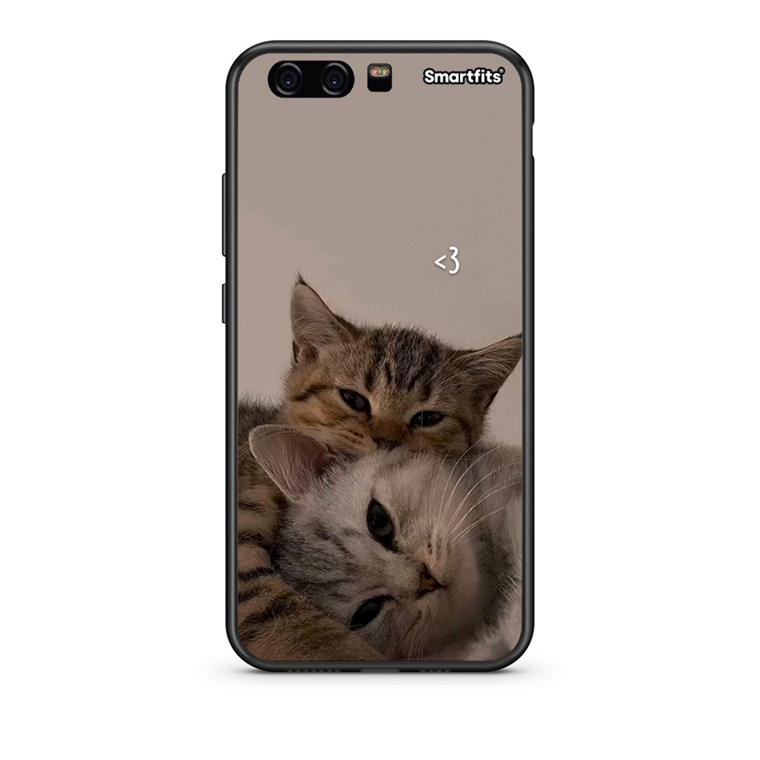 huawei p10 Cats In Love Θήκη από τη Smartfits με σχέδιο στο πίσω μέρος και μαύρο περίβλημα | Smartphone case with colorful back and black bezels by Smartfits