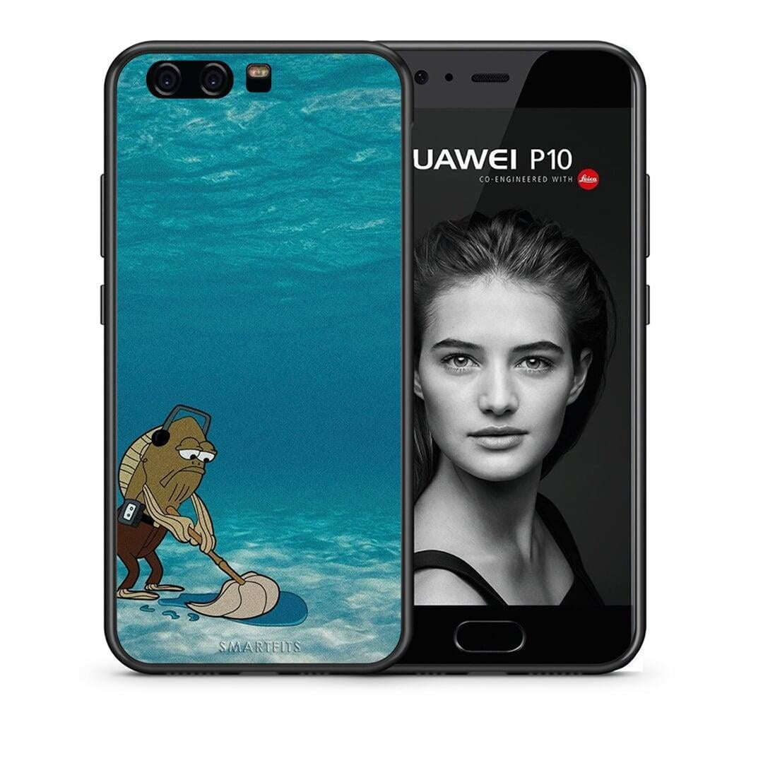 Θήκη Huawei P10 Clean The Ocean από τη Smartfits με σχέδιο στο πίσω μέρος και μαύρο περίβλημα | Huawei P10 Clean The Ocean case with colorful back and black bezels