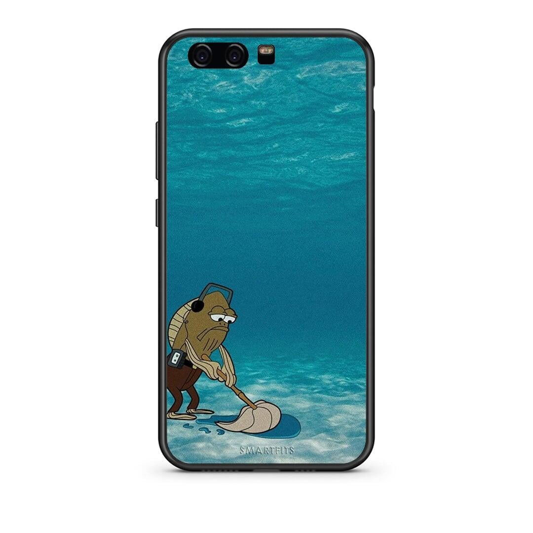 Huawei P10 Lite Clean The Ocean Θήκη από τη Smartfits με σχέδιο στο πίσω μέρος και μαύρο περίβλημα | Smartphone case with colorful back and black bezels by Smartfits