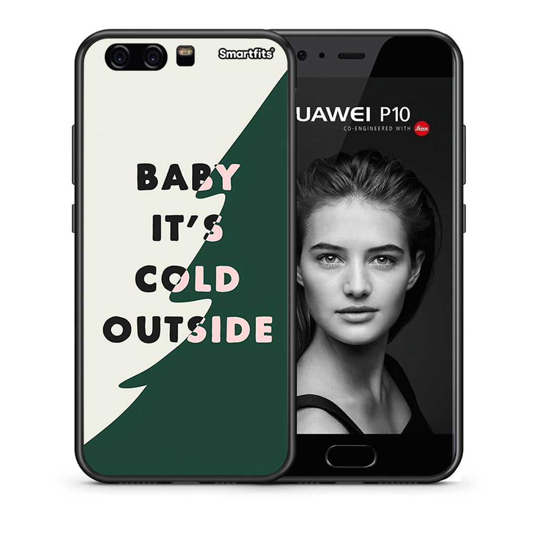 Θήκη Huawei P10 Cold Outside από τη Smartfits με σχέδιο στο πίσω μέρος και μαύρο περίβλημα | Huawei P10 Cold Outside case with colorful back and black bezels