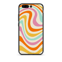 Thumbnail for huawei p10 Colourful Waves θήκη από τη Smartfits με σχέδιο στο πίσω μέρος και μαύρο περίβλημα | Smartphone case with colorful back and black bezels by Smartfits