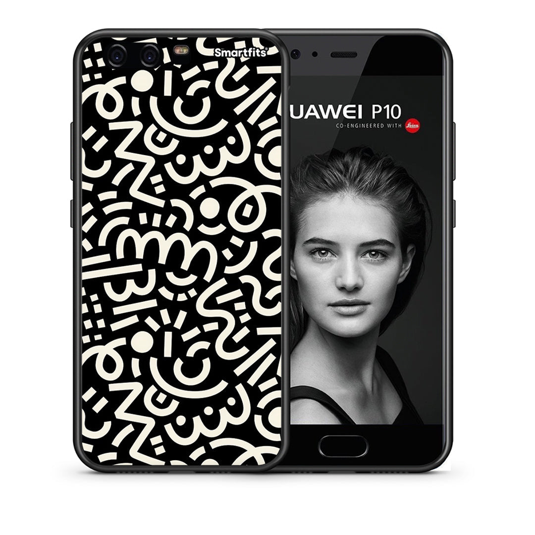 Θήκη Huawei P10 Doodle Art από τη Smartfits με σχέδιο στο πίσω μέρος και μαύρο περίβλημα | Huawei P10 Doodle Art case with colorful back and black bezels