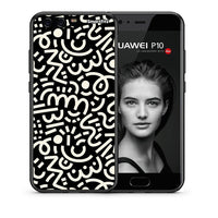 Thumbnail for Θήκη Huawei P10 Doodle Art από τη Smartfits με σχέδιο στο πίσω μέρος και μαύρο περίβλημα | Huawei P10 Doodle Art case with colorful back and black bezels