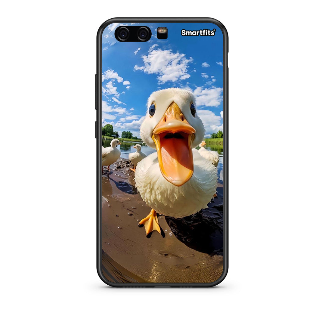 huawei p10 Duck Face θήκη από τη Smartfits με σχέδιο στο πίσω μέρος και μαύρο περίβλημα | Smartphone case with colorful back and black bezels by Smartfits