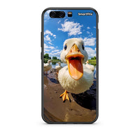 Thumbnail for huawei p10 Duck Face θήκη από τη Smartfits με σχέδιο στο πίσω μέρος και μαύρο περίβλημα | Smartphone case with colorful back and black bezels by Smartfits