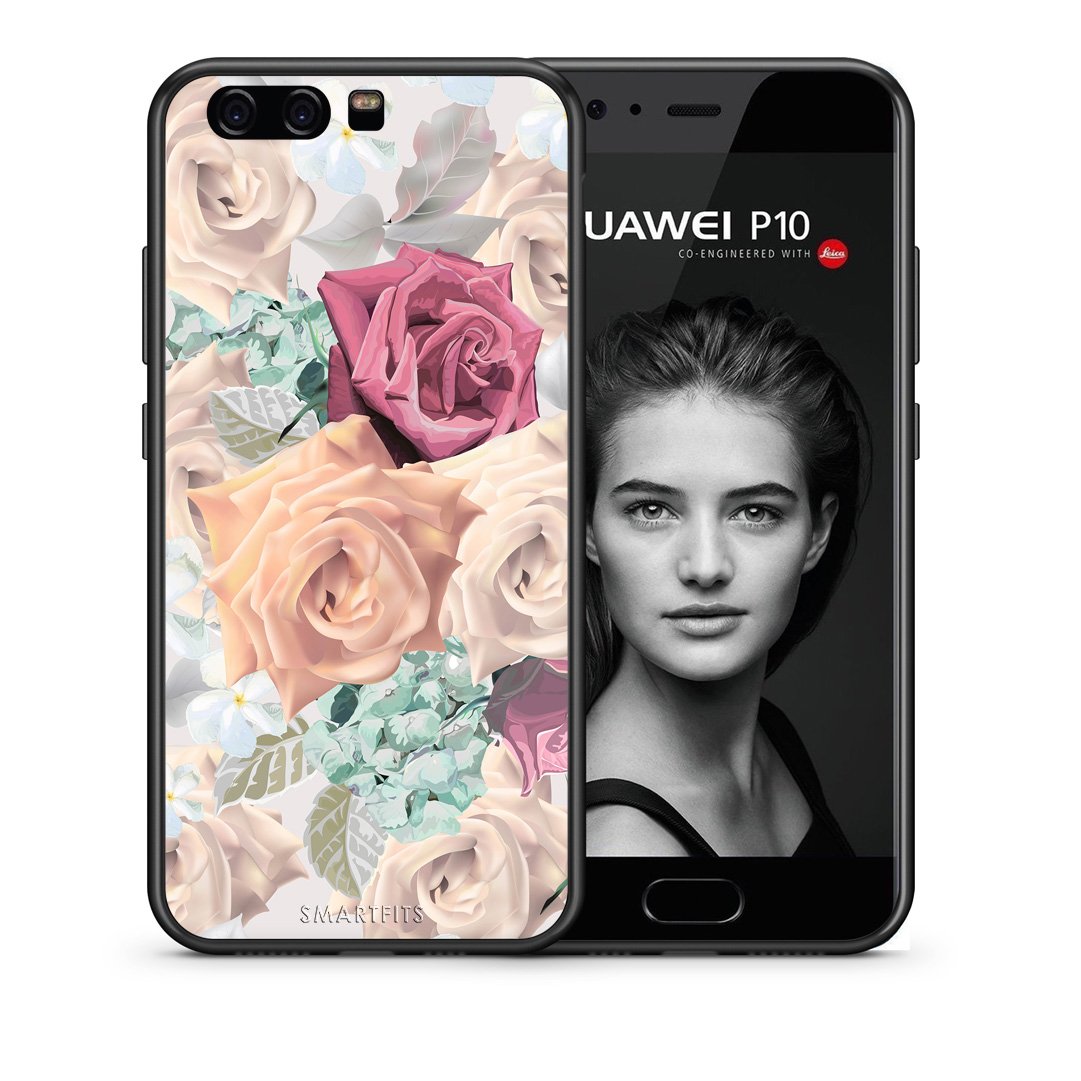 Θήκη Huawei P10 Bouquet Floral από τη Smartfits με σχέδιο στο πίσω μέρος και μαύρο περίβλημα | Huawei P10 Bouquet Floral case with colorful back and black bezels