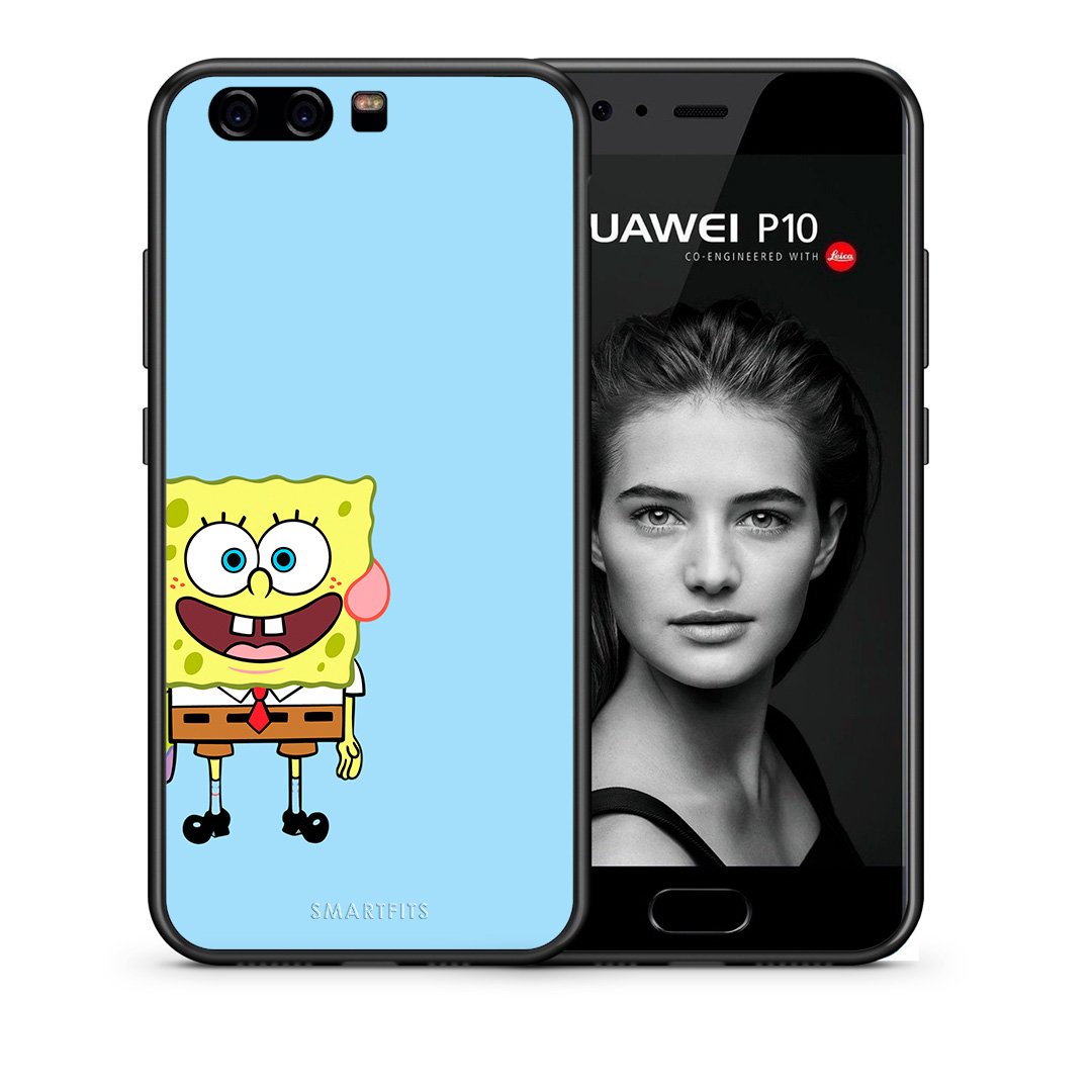 Θήκη Huawei P10 Friends Bob από τη Smartfits με σχέδιο στο πίσω μέρος και μαύρο περίβλημα | Huawei P10 Friends Bob case with colorful back and black bezels