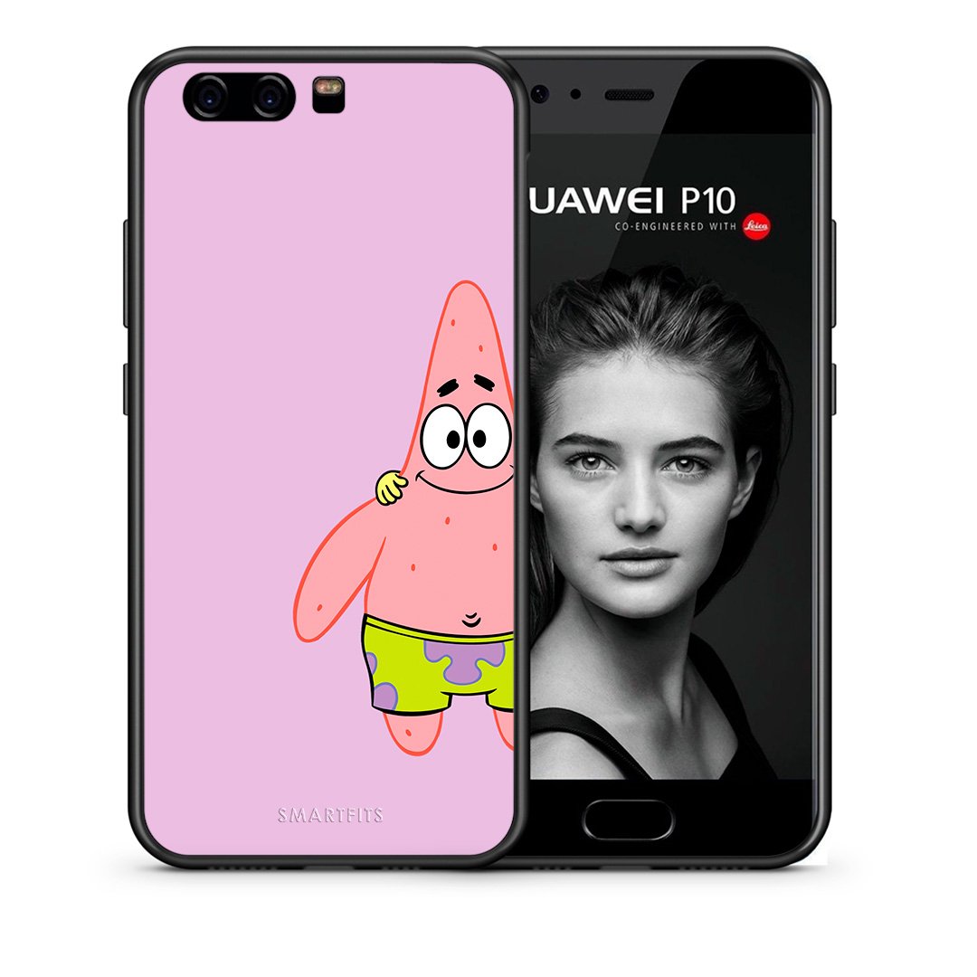 Θήκη Huawei P10 Lite  Friends Patrick από τη Smartfits με σχέδιο στο πίσω μέρος και μαύρο περίβλημα | Huawei P10 Lite  Friends Patrick case with colorful back and black bezels