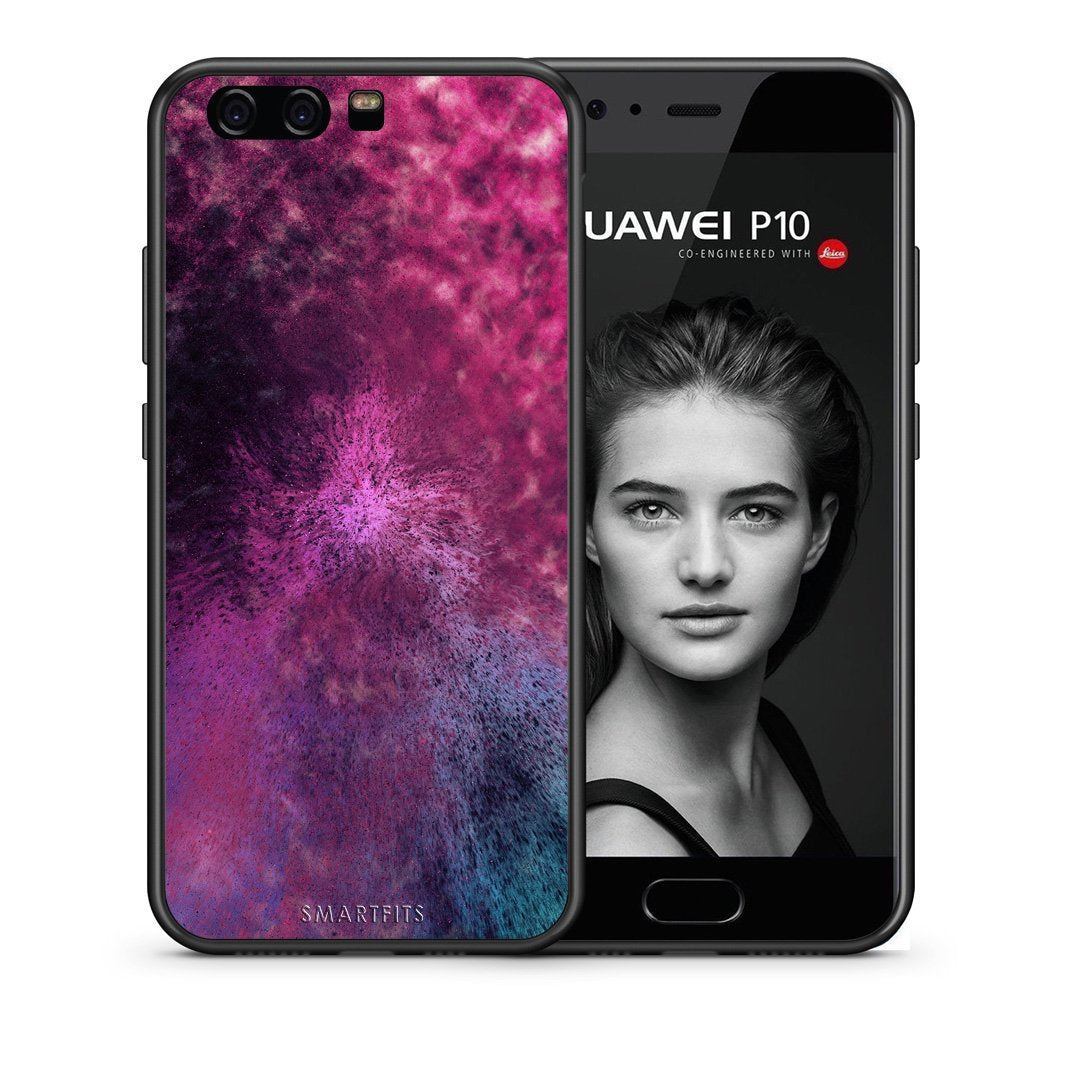 Θήκη Huawei P10 Aurora Galaxy από τη Smartfits με σχέδιο στο πίσω μέρος και μαύρο περίβλημα | Huawei P10 Aurora Galaxy case with colorful back and black bezels