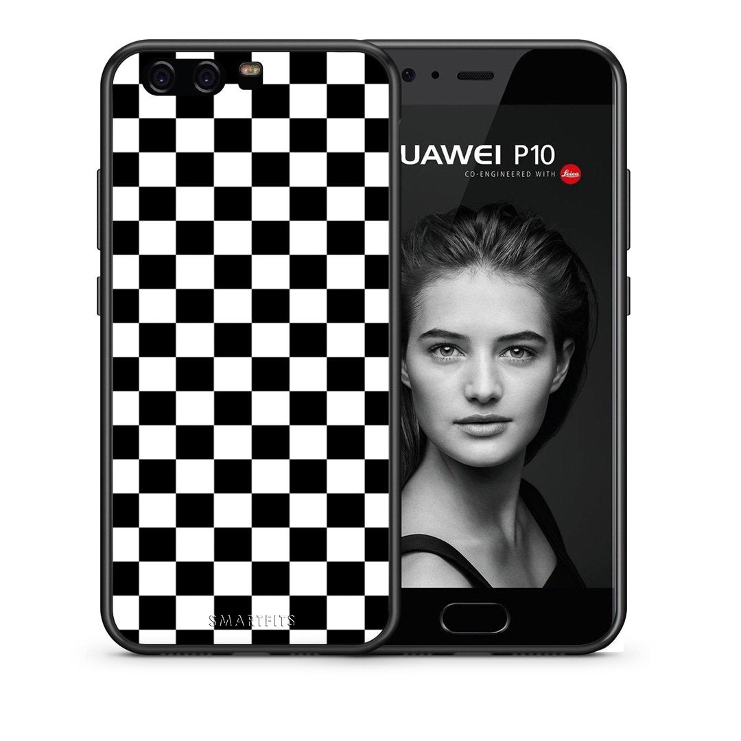 Θήκη Huawei P10 Lite Squares Geometric από τη Smartfits με σχέδιο στο πίσω μέρος και μαύρο περίβλημα | Huawei P10 Lite Squares Geometric case with colorful back and black bezels
