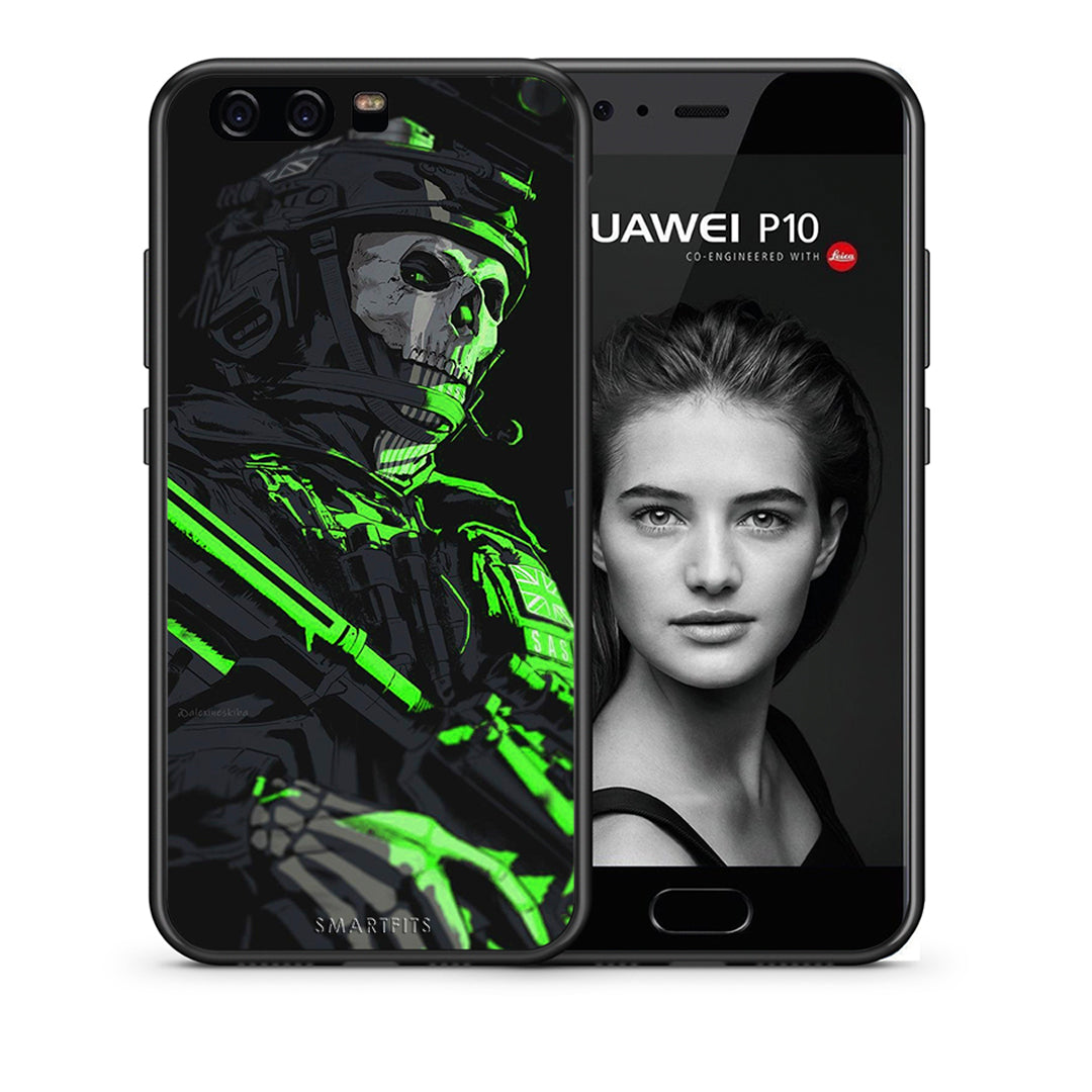 Θήκη Αγίου Βαλεντίνου Huawei P10 Green Soldier από τη Smartfits με σχέδιο στο πίσω μέρος και μαύρο περίβλημα | Huawei P10 Green Soldier case with colorful back and black bezels
