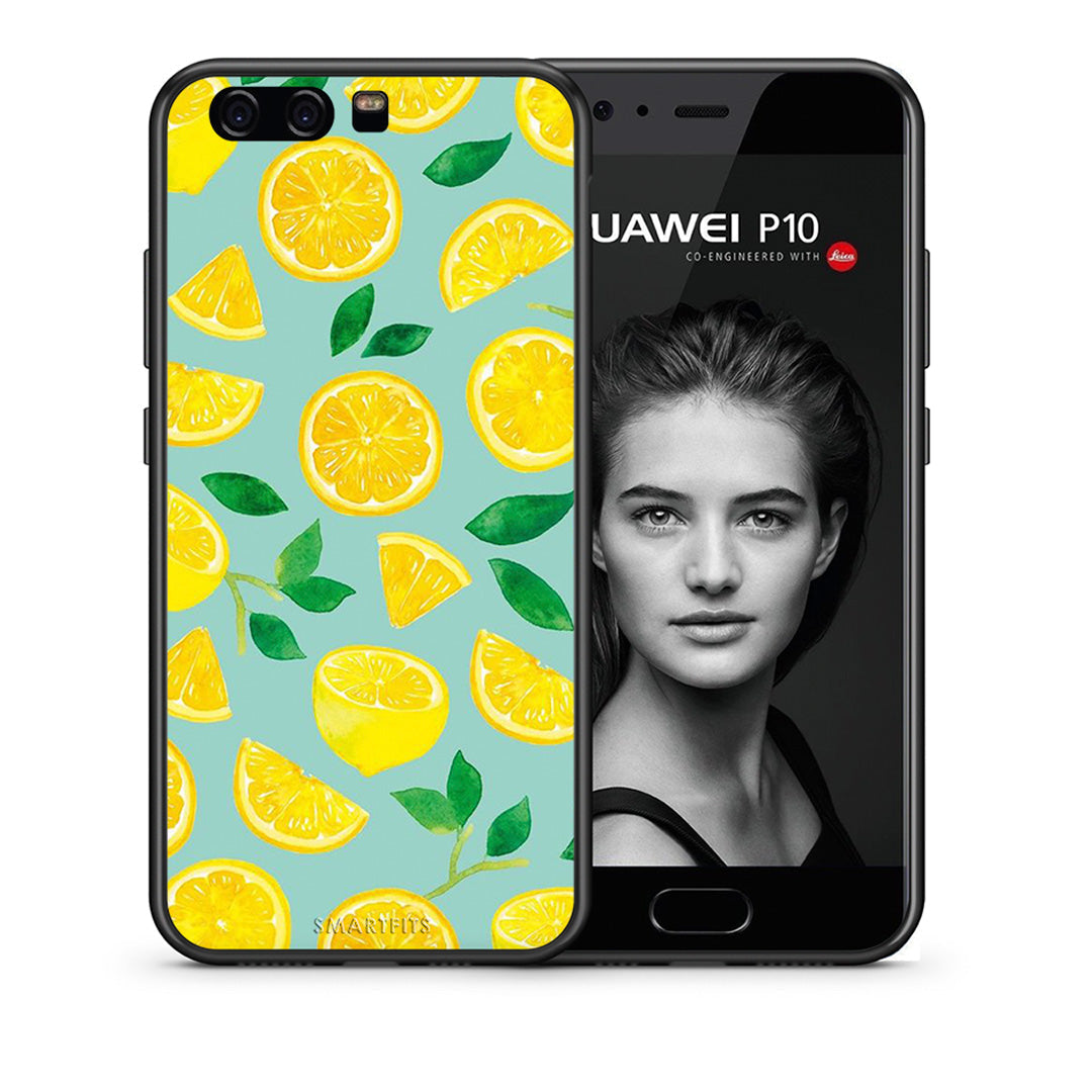 Θήκη Huawei P10 Lite Lemons από τη Smartfits με σχέδιο στο πίσω μέρος και μαύρο περίβλημα | Huawei P10 Lite Lemons case with colorful back and black bezels