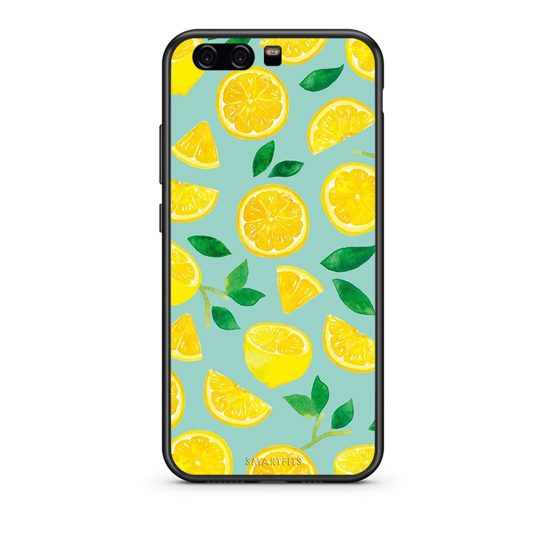 Huawei P10 Lite Lemons θήκη από τη Smartfits με σχέδιο στο πίσω μέρος και μαύρο περίβλημα | Smartphone case with colorful back and black bezels by Smartfits