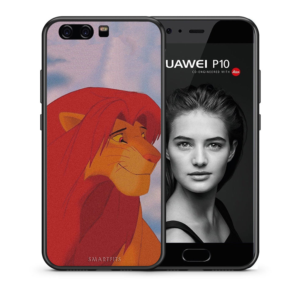 Θήκη Αγίου Βαλεντίνου Huawei P10 Lite Lion Love 1 από τη Smartfits με σχέδιο στο πίσω μέρος και μαύρο περίβλημα | Huawei P10 Lite Lion Love 1 case with colorful back and black bezels