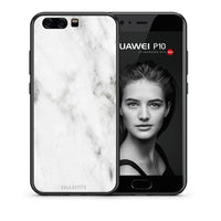 Thumbnail for Θήκη Huawei P10 White Marble από τη Smartfits με σχέδιο στο πίσω μέρος και μαύρο περίβλημα | Huawei P10 White Marble case with colorful back and black bezels