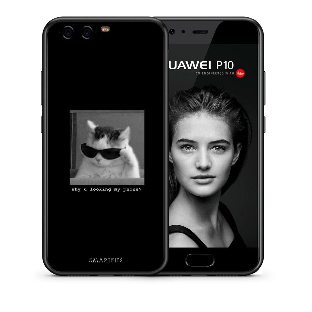 Θήκη Huawei P10 Lite Meme Cat από τη Smartfits με σχέδιο στο πίσω μέρος και μαύρο περίβλημα | Huawei P10 Lite Meme Cat case with colorful back and black bezels