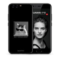 Thumbnail for Θήκη Huawei P10 Meme Cat από τη Smartfits με σχέδιο στο πίσω μέρος και μαύρο περίβλημα | Huawei P10 Meme Cat case with colorful back and black bezels