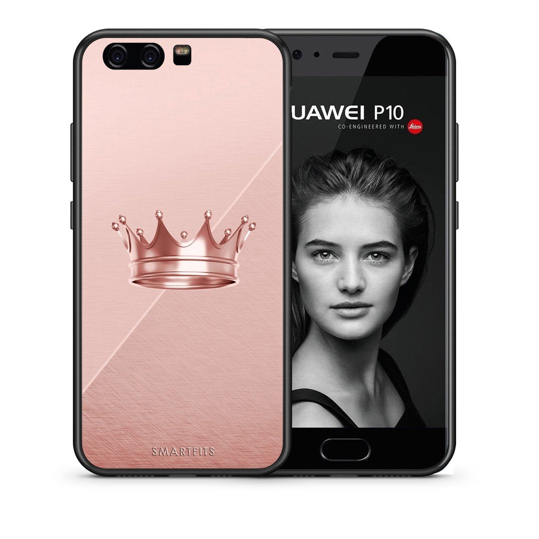 Θήκη Huawei P10 Crown Minimal από τη Smartfits με σχέδιο στο πίσω μέρος και μαύρο περίβλημα | Huawei P10 Crown Minimal case with colorful back and black bezels