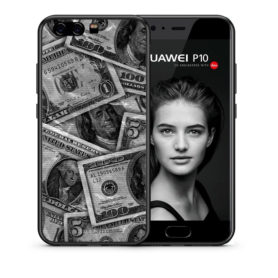 Θήκη Huawei P10 Money Dollars από τη Smartfits με σχέδιο στο πίσω μέρος και μαύρο περίβλημα | Huawei P10 Money Dollars case with colorful back and black bezels