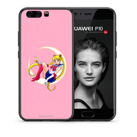 Thumbnail for Θήκη Huawei P10 Lite Moon Girl από τη Smartfits με σχέδιο στο πίσω μέρος και μαύρο περίβλημα | Huawei P10 Lite Moon Girl case with colorful back and black bezels