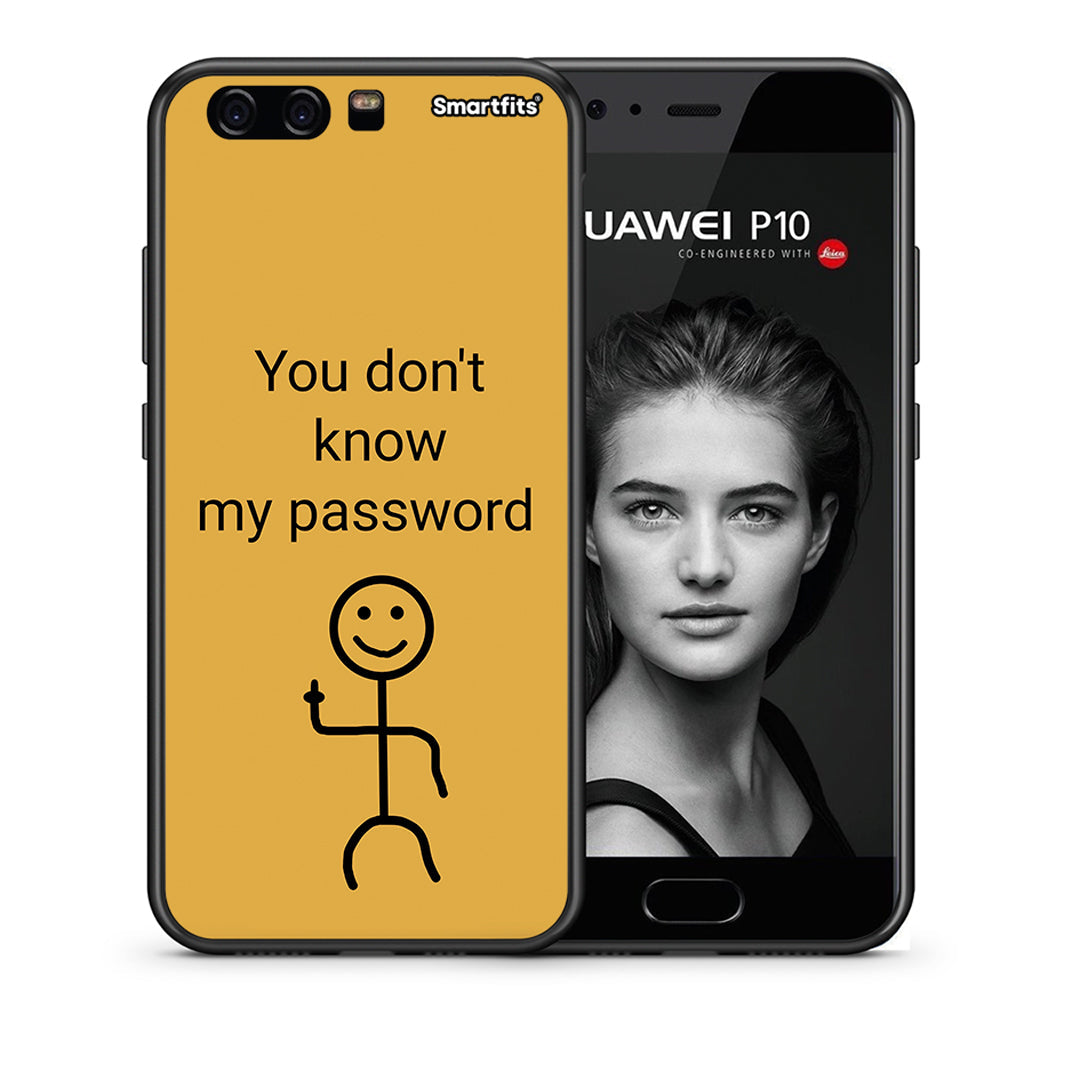 Θήκη Huawei P10 My Password από τη Smartfits με σχέδιο στο πίσω μέρος και μαύρο περίβλημα | Huawei P10 My Password case with colorful back and black bezels