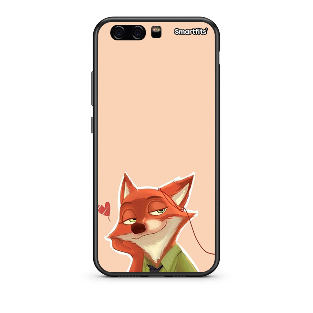 Huawei P10 Lite Nick Wilde And Judy Hopps Love 1 θήκη από τη Smartfits με σχέδιο στο πίσω μέρος και μαύρο περίβλημα | Smartphone case with colorful back and black bezels by Smartfits